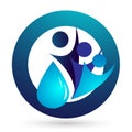 Globe Water drop logo concept of water drop with world save earth wellness symbol icon nature drops elements vector design Royalty Free Stock Photo