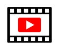 Film strip play video icon button