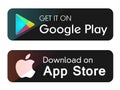 Google play app store icons buttons vector banners for web internet isolated on white background