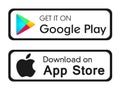 Google play app store icons buttons vector banners for web internet isolated on white background