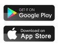 Google play app store icons buttons vector banners for web internet isolated on white background