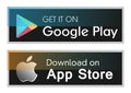 Google play app store icons buttons vector banners for web internet isolated on white background