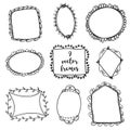 Set of vector ornamental doodle frames