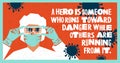 Medical worker wearing PPE, Inspiring design depicting hospital staff as heroes. Royalty Free Stock Photo