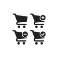 Shopping cart for web online market black isolated vector icon. Trolley cart Royalty Free Stock Photo