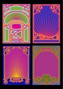 Psychedelic Art Nouveau Frame Set Royalty Free Stock Photo