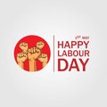 Illustration of 1st May Happy Labour Day label