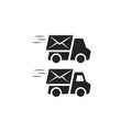 Post delivery truck with letter or envelope