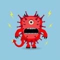 Coronavirus Scary Evil Monster Cartoon Character Design