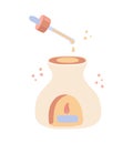 Vector illustration of Aroma lamp and dropper.