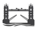 Vector illustration the Tower Bridge in London, the UK. Royalty Free Stock Photo