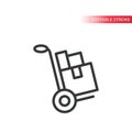 Trolley hand truck or push cart with boxes Royalty Free Stock Photo