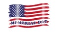 Vector of the American flag for the Memorial Day; Happy Memorial Day greeting card. Vector illustration. Royalty Free Stock Photo