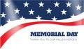 Vector of the American flag for the Memorial Day; Happy Memorial Day greeting card. Vector illustration. Royalty Free Stock Photo