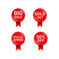 Vector illustration of sales button and sold shiny design against