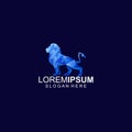 Blue Lion Vector Logo Template