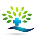 Medical tree health care wellness medical logo icon on white background