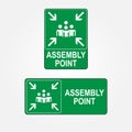 Emergency evacuation assembly point symbol sign Royalty Free Stock Photo