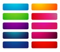 Gradient vector web buttons empty blank glossy banners glass gel various colours Royalty Free Stock Photo