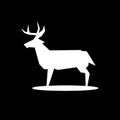 Deer icon on black background Royalty Free Stock Photo