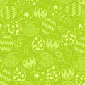 Seamless pattern on green Easter egg background Royalty Free Stock Photo