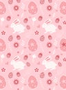 Cute seamless pattern with rabbit cartoon background