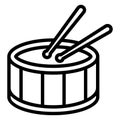 Drum, drum beating Line Style vector icon which can easily modify or edit Royalty Free Stock Photo