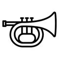 Brass, cornet Line Style vector icon which can easily modify or edit Royalty Free Stock Photo