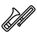 Brass, cornet Line Style vector icon which can easily modify or edit Royalty Free Stock Photo