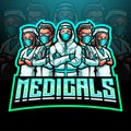 The mascot esport logo of the medical team fighting the corona virus Royalty Free Stock Photo
