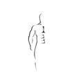 Male figure. Silhouette of a man. Vector illustration Royalty Free Stock Photo