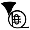 Brass, french horn, Line Style vector icon which can easily modify or edit Royalty Free Stock Photo