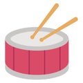 Drum, drum beating Line Style vector icon which can easily modify or edit Royalty Free Stock Photo