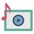 Media player, mobile app Line Style vector icon which can easily modify or edit