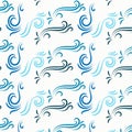 Pattern of spiral motifs of shade of blue on a white background Royalty Free Stock Photo