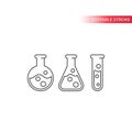 Flask or chemistry glassware with liquid and bubbles