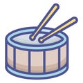Drum, drum beating Line Style vector icon which can easily modify or edit Royalty Free Stock Photo
