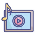 Media player, mobile app Line Style vector icon which can easily modify or edit