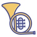 Brass, french horn, Line Style vector icon which can easily modify or edit Royalty Free Stock Photo
