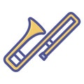 Brass, cornet Line Style vector icon which can easily modify or edit
