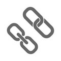 Chain link simbol. Chain vector symbol. link icon vector. Hyperlink chain symbol. External Link icon isolated. Link single icon is