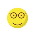 nerdy, glasses face Color Vector Icon which can edit easily