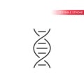 Dna, genetic code simple thin line vector icon.