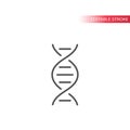 Dna, genetic code simple thin line vector icon. Royalty Free Stock Photo