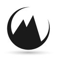 Mountain Range snow top  sky Logo icons symbol logo design on white background Royalty Free Stock Photo