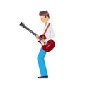 Guitarist. Guitar player, vector illustration Royalty Free Stock Photo