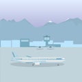 Airport. Planes at the airport. Vector illustration