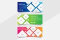 Gradient blue, orange, pink and green vector web banners with place for photo collage Royalty Free Stock Photo