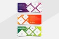 Purple, orange, and green vector web banners with place for photo collage Royalty Free Stock Photo