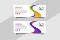 Abstract wave banner collection with modern style, gradient purple, green and orange color, Royalty Free Stock Photo